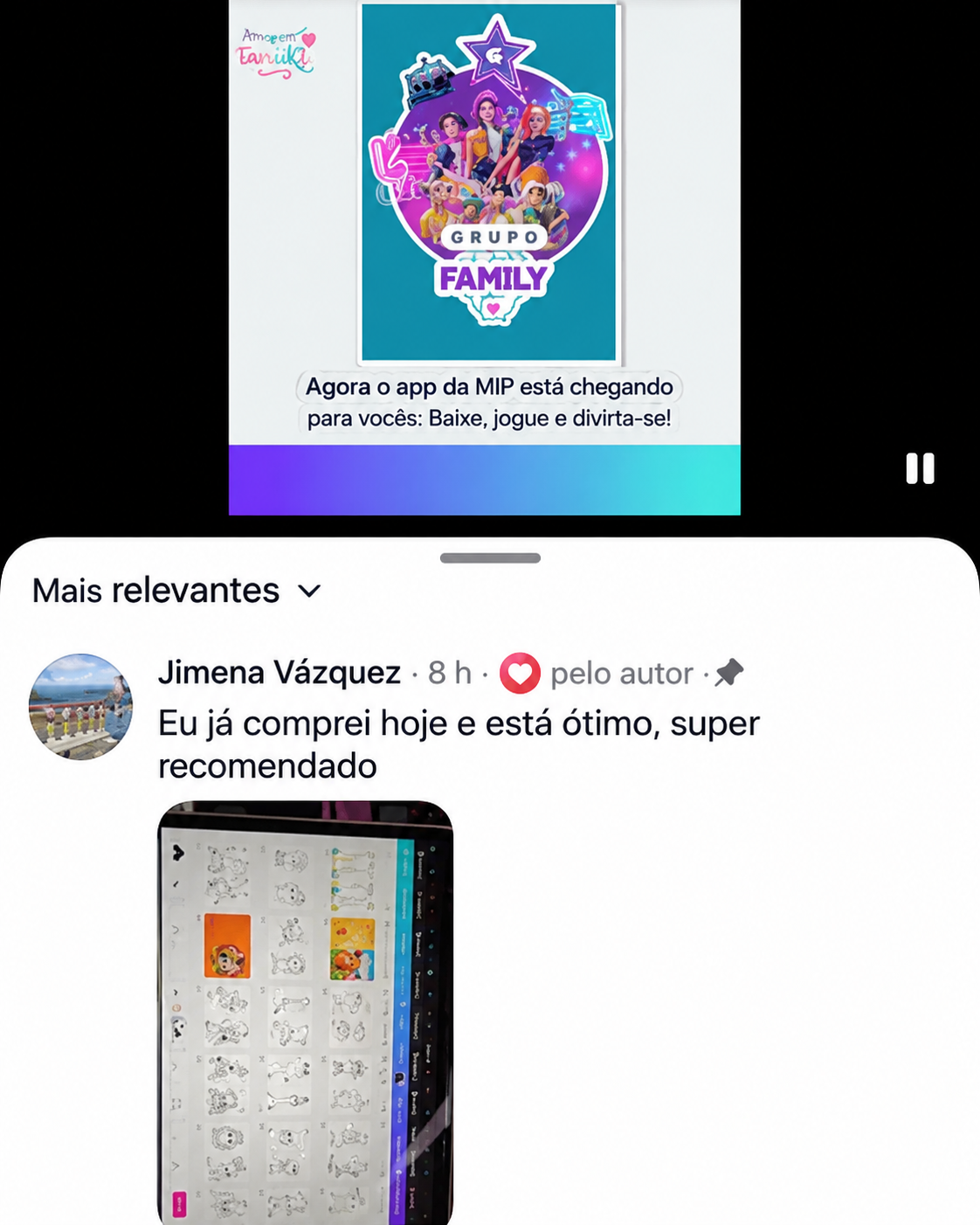 Comentário de cliente (traduzido do espanhol)